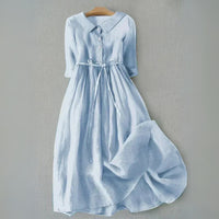 Women's Casual Midi Dress | Tie Waist - front