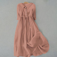 Women's Casual Midi Dress | Tie Waist - look