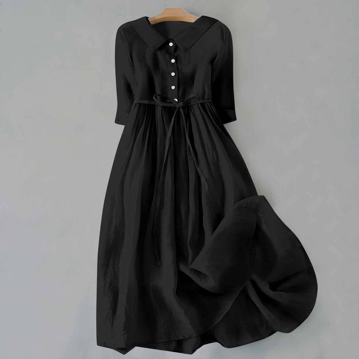 Women's Casual Midi Dress | Tie Waist - side