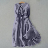 Women's Casual Midi Dress | Tie Waist - view