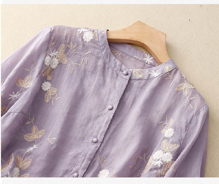 Women's Chic Floral Blouse | 3/4 Sleeve - view