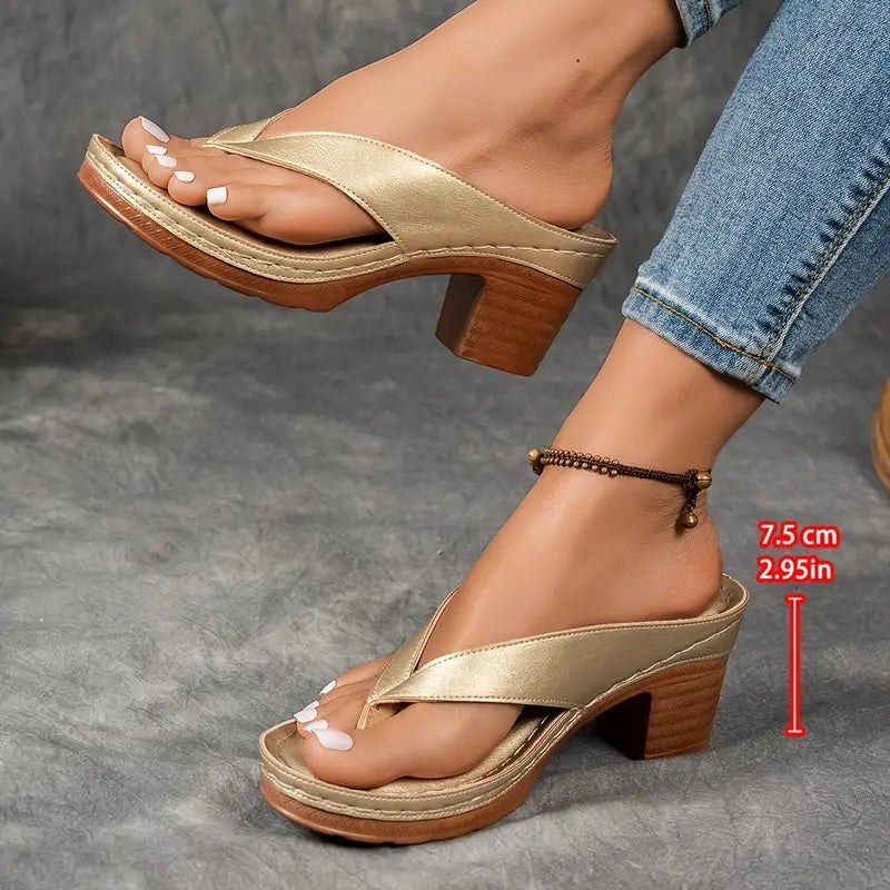 Women's Comfort Heeled Slippers - close-up