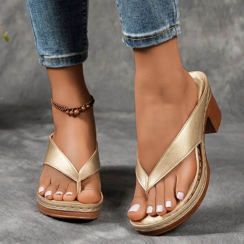Women's Comfort Heeled Slippers - hero