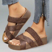Women's Comfort Sandals | Cross Strap Braided - hero
