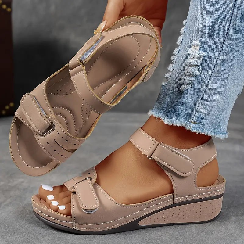 Women's Comfort Wedge Sandals | Double Strap - angle