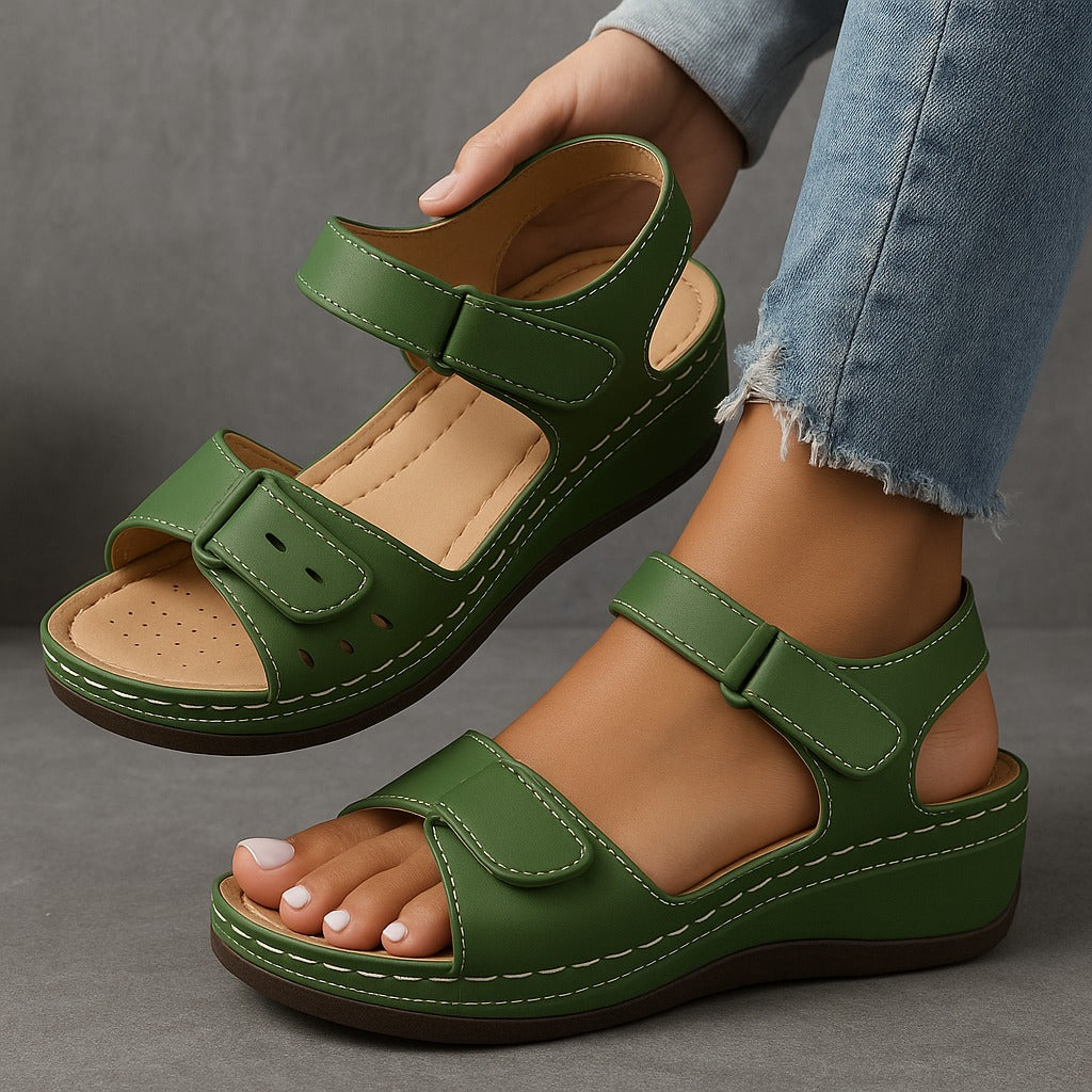 Women's Comfort Wedge Sandals | Double Strap - hero