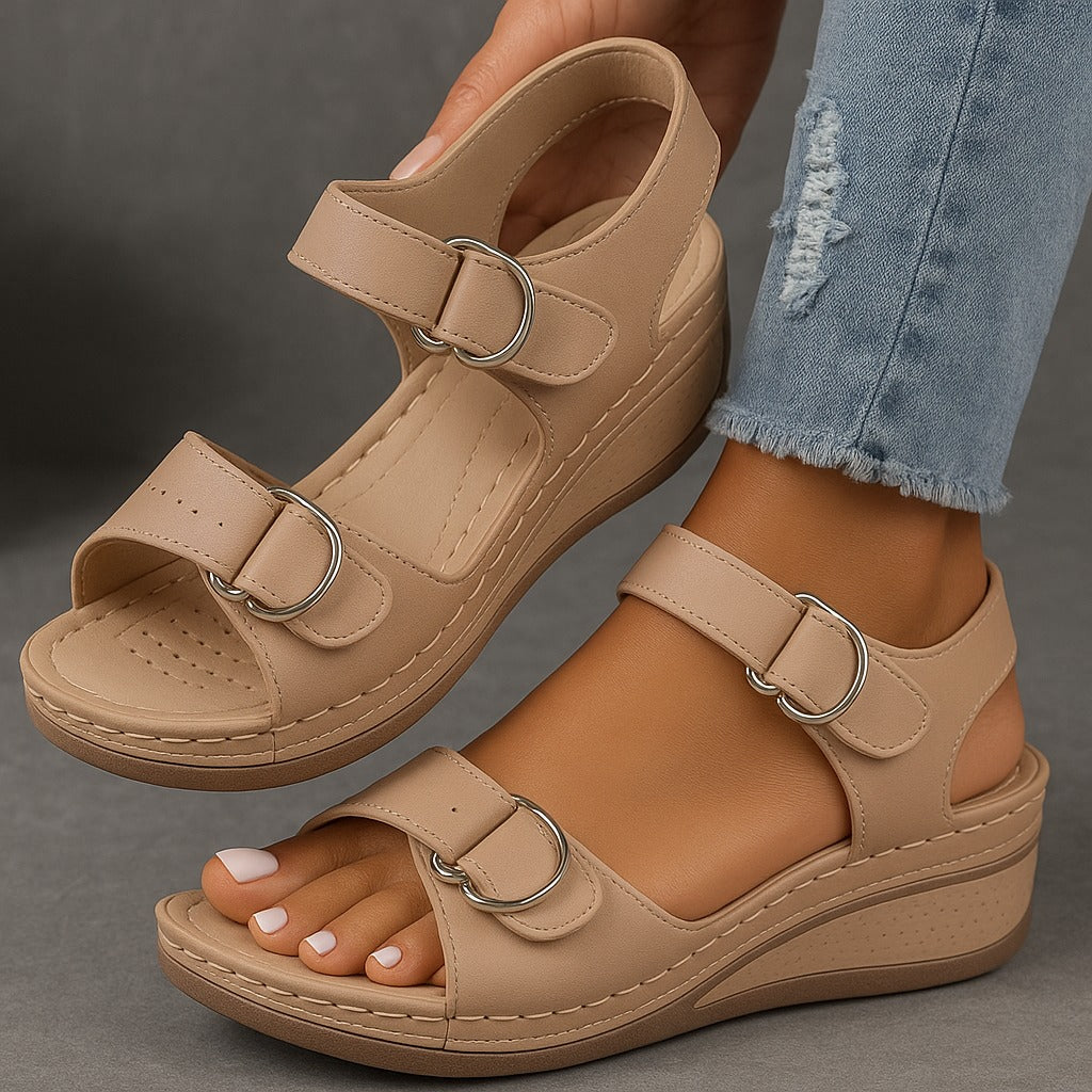 Women's Comfort Wedge Sandals | Double Strap - side