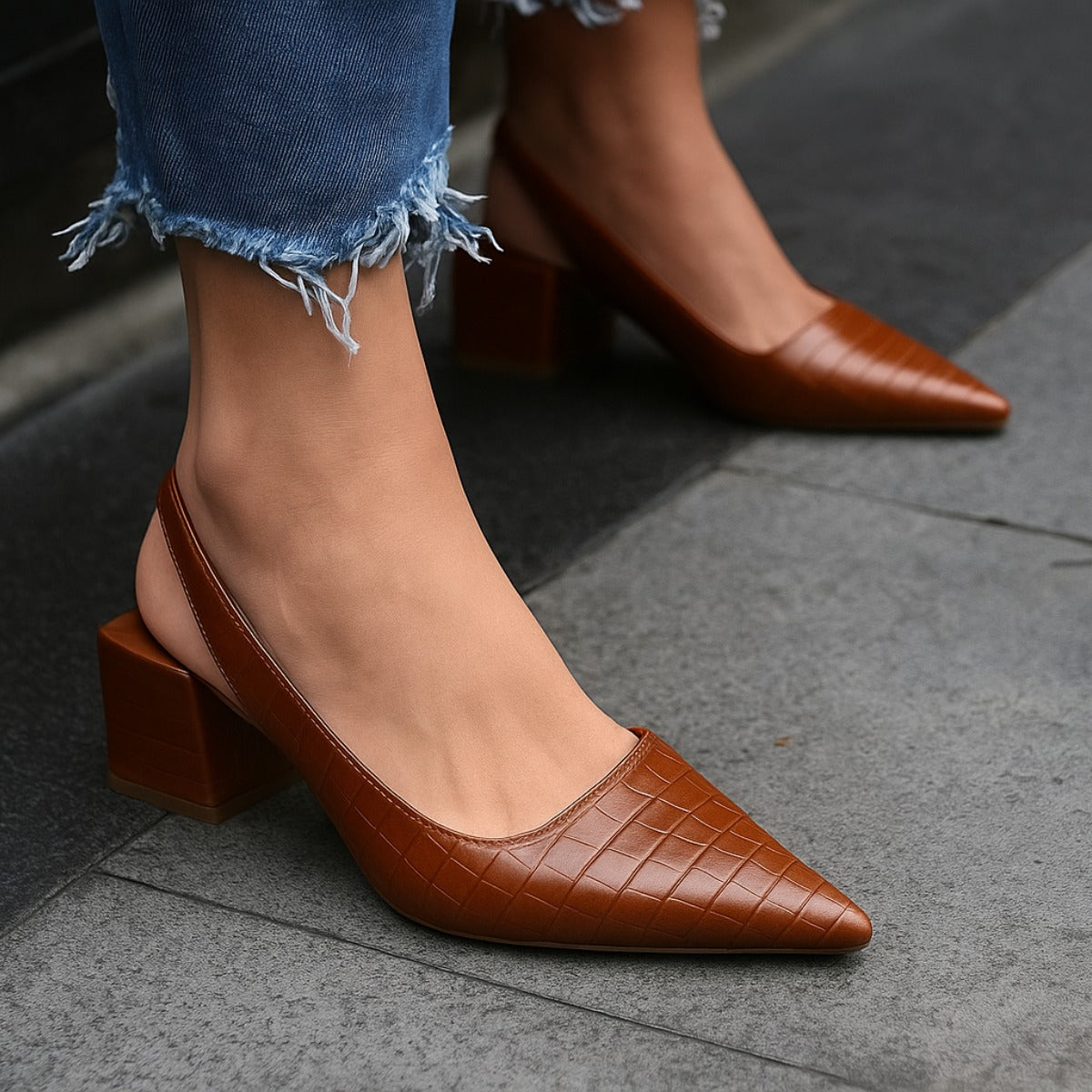 Women's Comfortable Heels | Pointed Toe - front