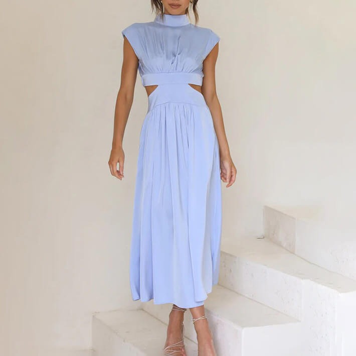 Women's Elegant Cut-Out Midi Dress - angle