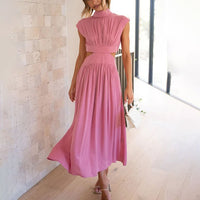 Women's Elegant Cut-Out Midi Dress - detail