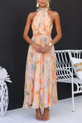 Women's Elegant Halter Neck Maxi Dress