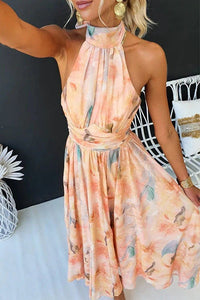 Women's Elegant Halter Neck Maxi Dress - side