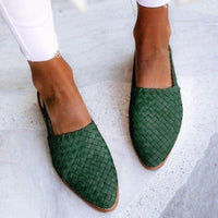 Women's Elegant Leather Ballerina Flats - front