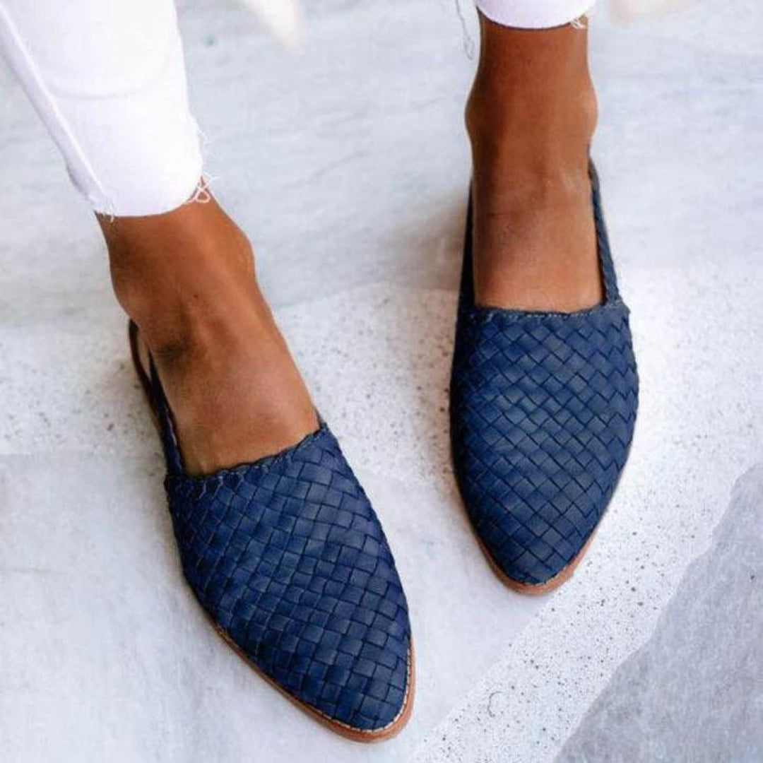 Women's Elegant Leather Ballerina Flats - side