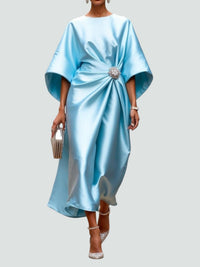 Women's Elegant Long Dress | Batwing Sleeve - back