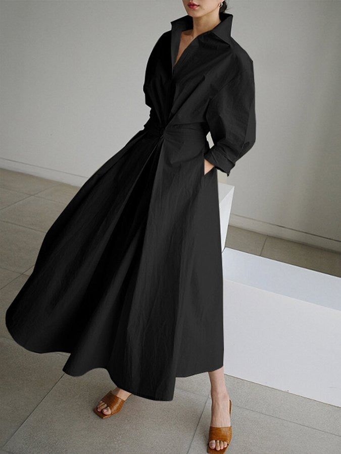 Women's Elegant Long Sleeve | Maxi Dress - detail