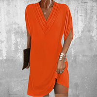 Women's Elegant Loose Fit Mini Dress - detail