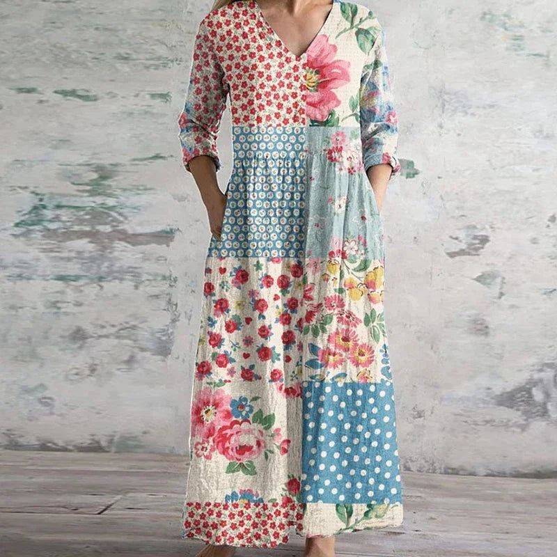 Women's Elegant Retro Maxi Dress - hero