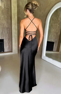 Women's Elegant Strappy High Split Maxi Dress - detail