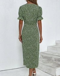 Women's Floral Bloom V-Neck Midi Dress - lifestyle