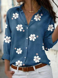 Women's Floral Blouse | Button Front - back