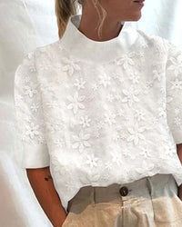 Women's Floral Blouse | Stand-Up Collar - hero