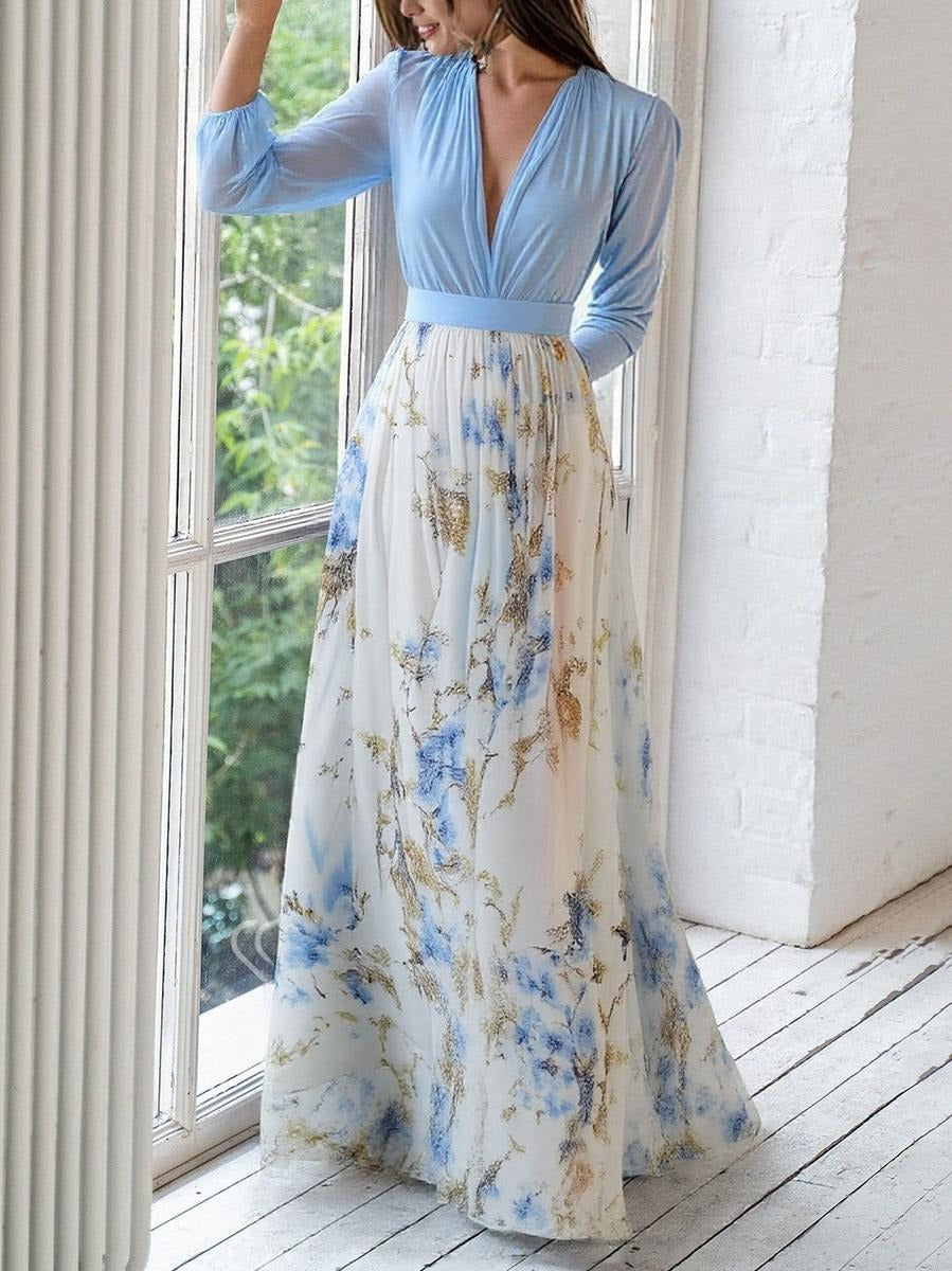 Women's Floral Maxi Dress | Long Sleeve - back