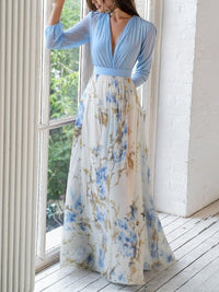Women's Floral Maxi Dress | Long Sleeve - back