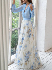 Women's Floral Maxi Dress | Long Sleeve - front