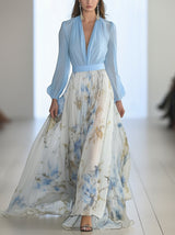 Women's Floral Maxi Dress | Long Sleeve
