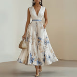 Women's Floral Midi Dress | Flowy Sleeveless