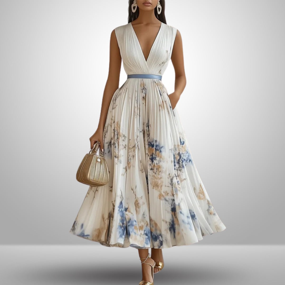 Women's Floral Midi Dress | Flowy Sleeveless - hero