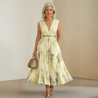 Women's Floral Midi Dress | Flowy Sleeveless - look