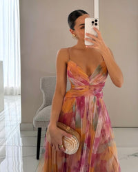 Women's Floral Strappy Maxi Dress - front
