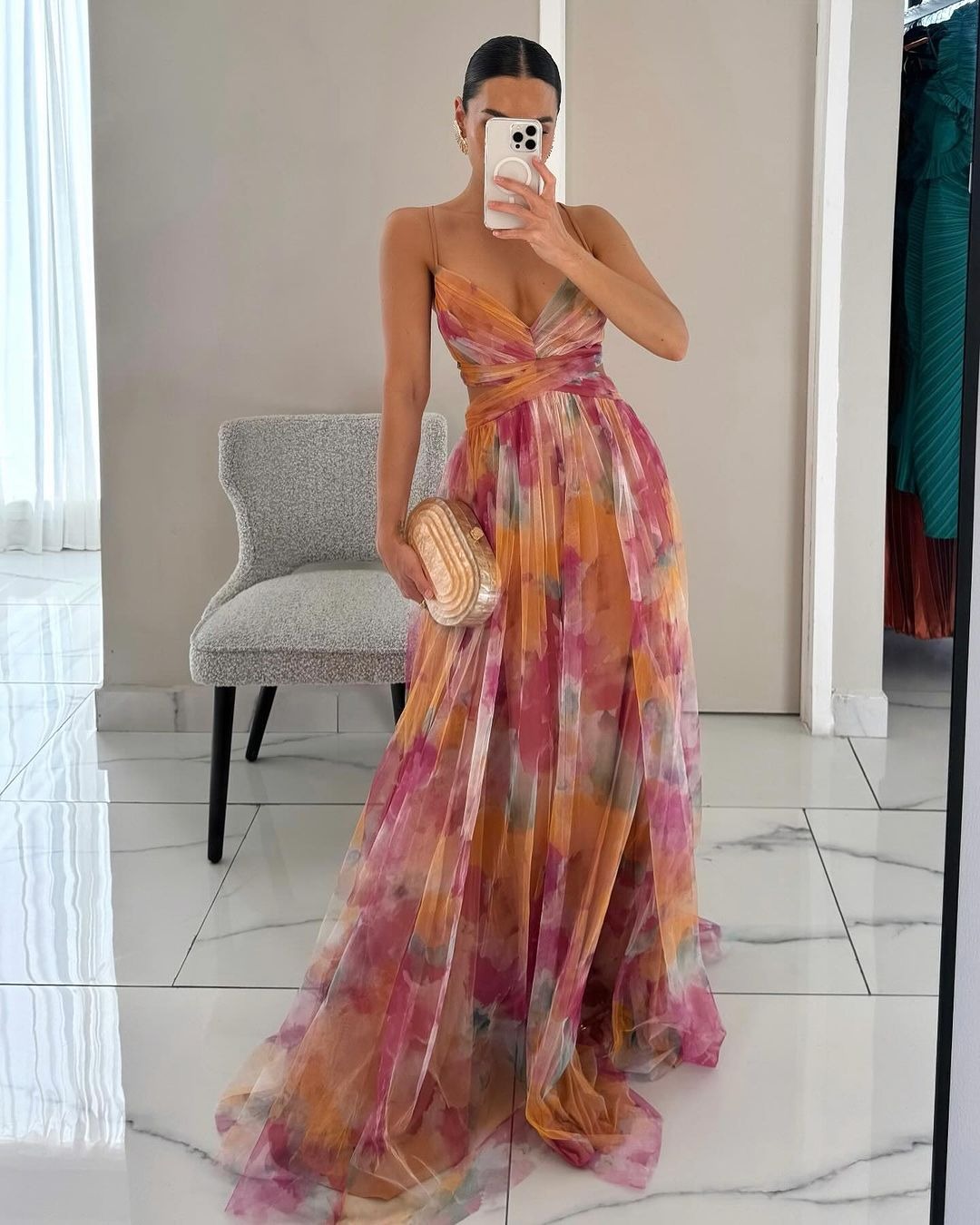 Women's Floral Strappy Maxi Dress - hero