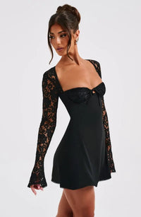 Women's Lace Sleeve Bodycon Mini Dress - detail