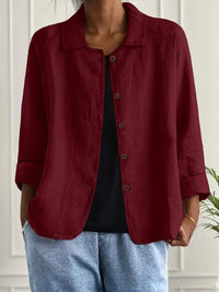 Women's Light Button Front Top | 3/4 Sleeve - look