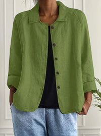 Women's Light Button Front Top | 3/4 Sleeve - look