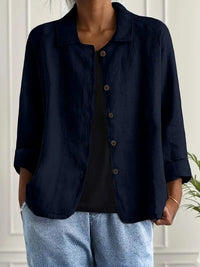 Women's Light Button Front Top | 3/4 Sleeve - look