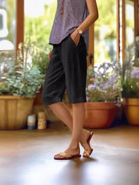 Women's Light Linen Summer Shorts - side