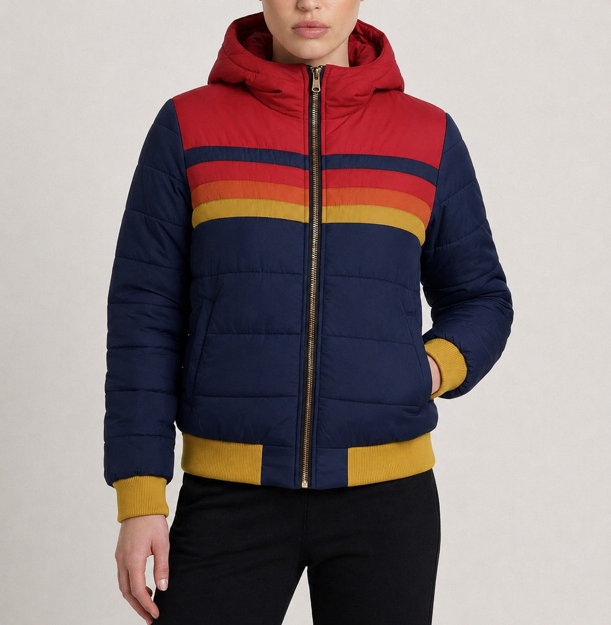 Women's Lightweight Waterproof Jacket | Stripe Chest Detail - hero