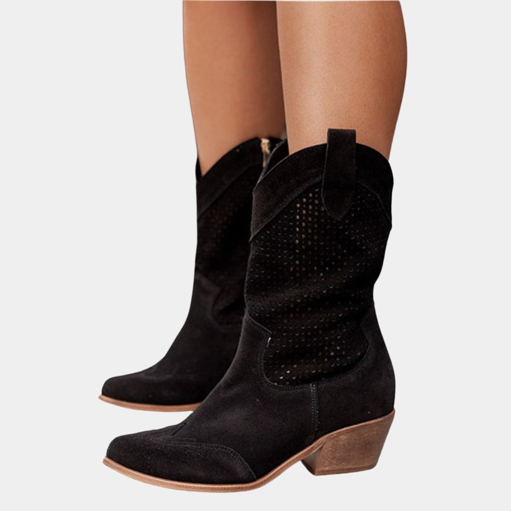 Women's Mid Calf Cowboy Comfort Boots - back