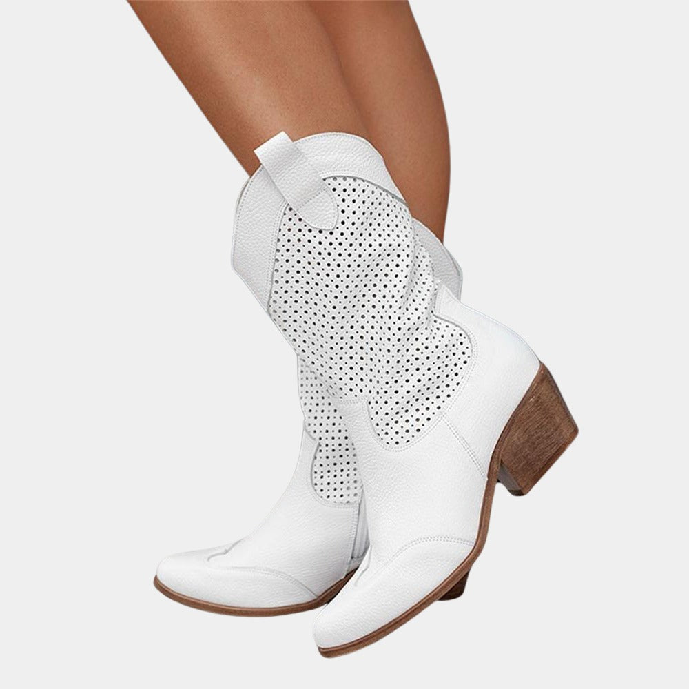 Women's Mid Calf Cowboy Comfort Boots - hero