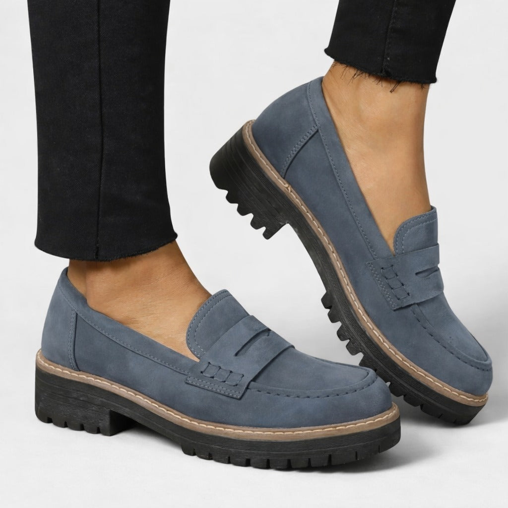 Women's Orthopaedic Penny Loafers | Lug Sole - back