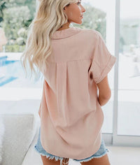 Women's Relaxed Casual Blouse | Short Sleeve - back