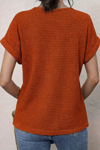 Women's Round Neck Lace Trim Top - angle