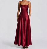 Women's Satin Sweetheart Maxi Dress | Wedding Guest Strapless Fit