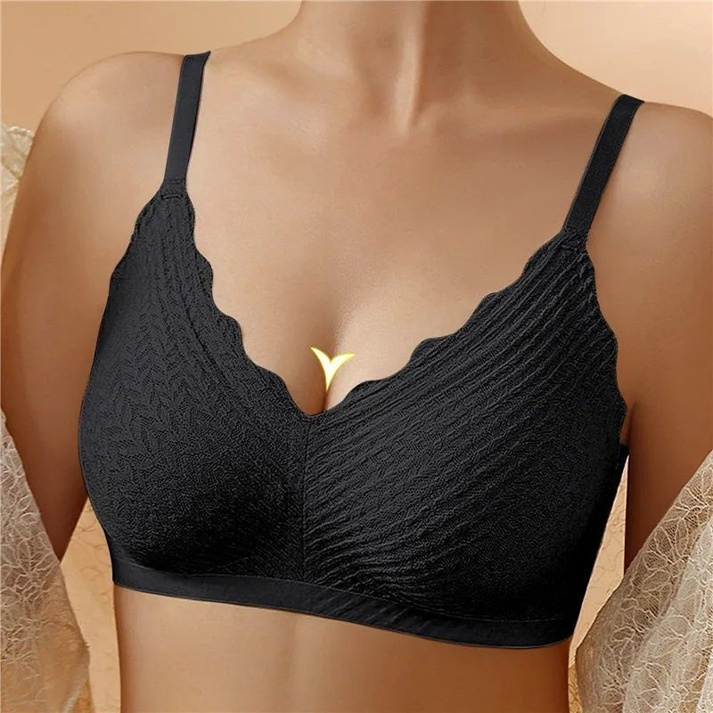 Women's Seamless Comfort Bra | Scalloped Textured - front