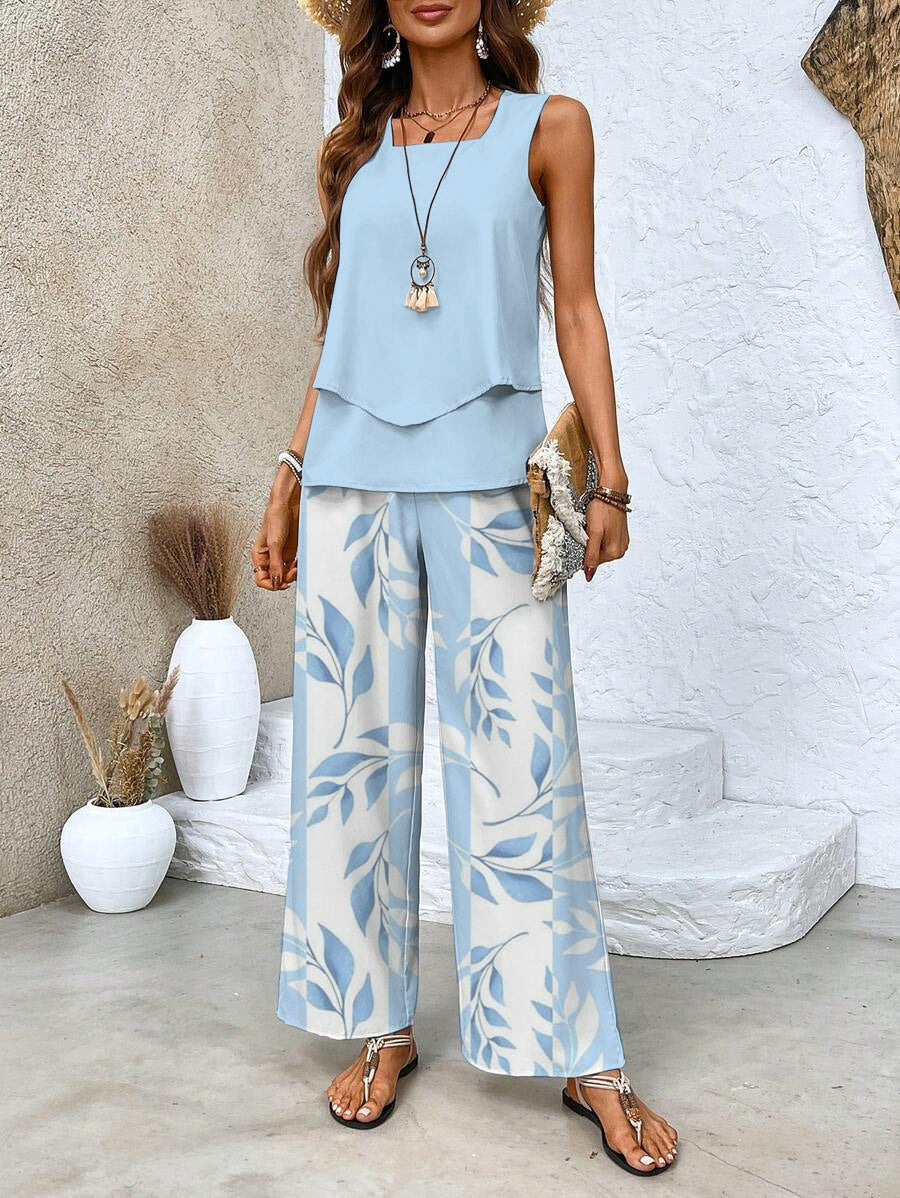 Women's Sleeveless Co-Ord Set | Wide Leg Two-Piece - hero
