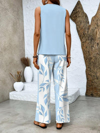 Women's Sleeveless Co-Ord Set | Wide Leg Two-Piece - view